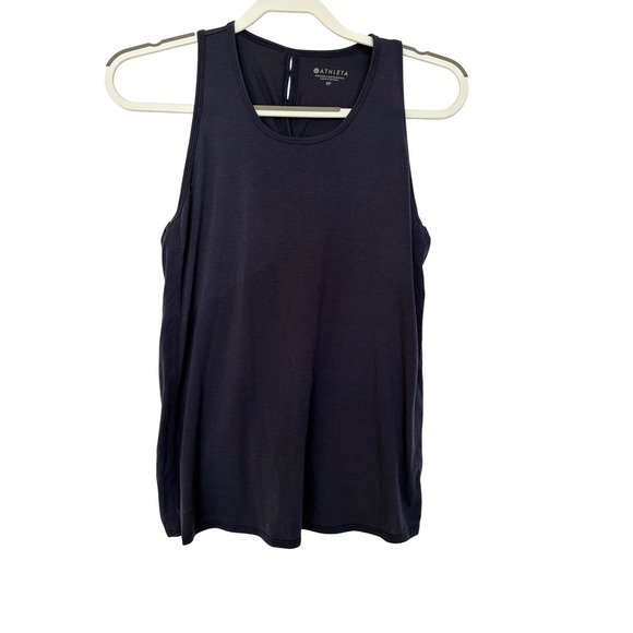 Athleta Tops - Athleta Essence Tie Back Tank Navy Blue Small Petite Activewear Yoga Top SP